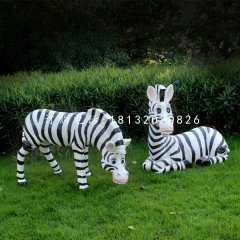 卡通斑馬,玻璃鋼卡通動物,公園景觀雕塑